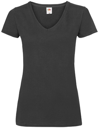 FRU-0613980-Ladies Valueweight V Neck T